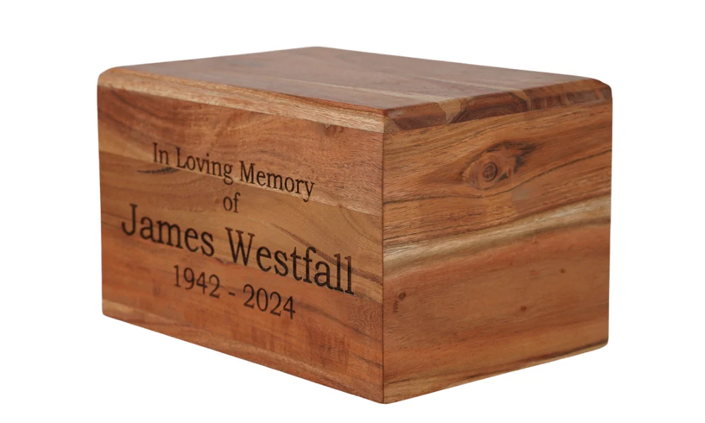 Acacia Hardwood Memorial Urn - Image 2