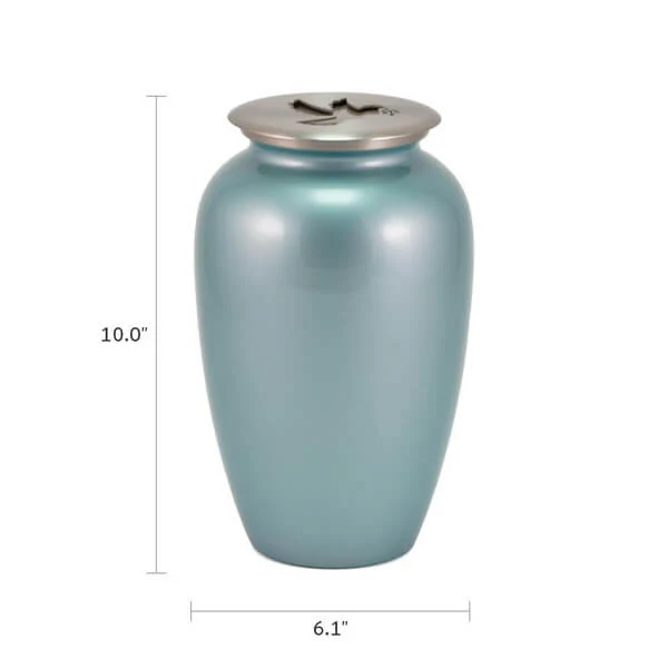 Cascade Scatter Classic Dove Blue Frost Memorial Urn - Image 4