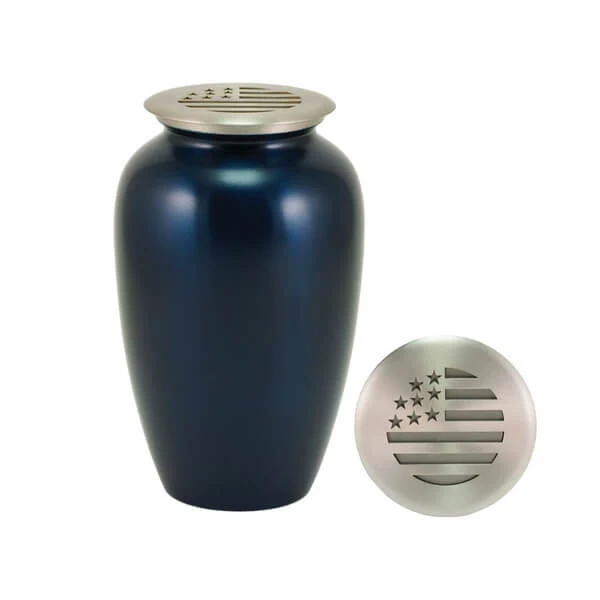 Cascade Scatter Classic Flag Midnight Blue Memorial Urn