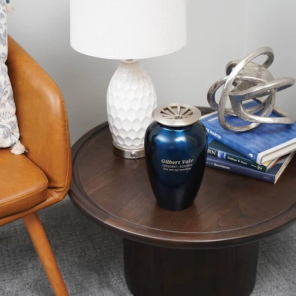 Cascade Scatter Classic Sunray Midnight Blue Memorial Urn - Image 3