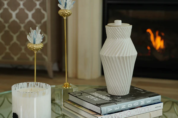 Deco Twist Beach Memorial Urn by Stoneware & Co. - Image 2