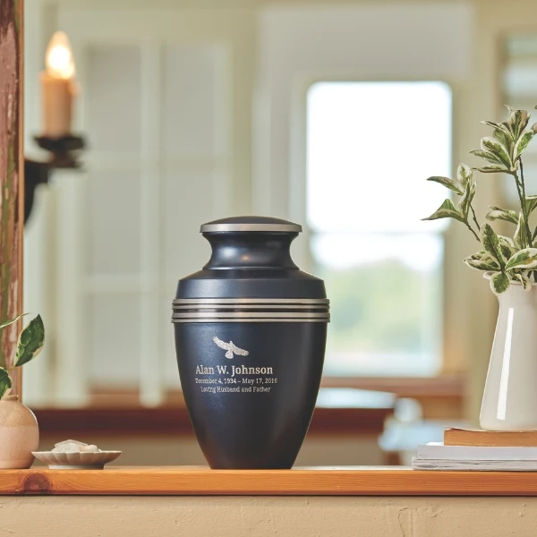 Grecian Blue Memorial Urn - Image 3