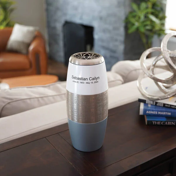 Cascade Scatter Allure Lotus Pewter Memorial Urn - Image 2
