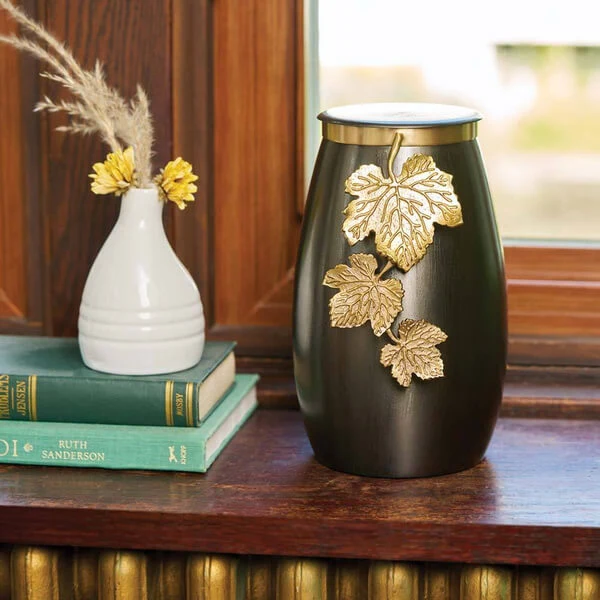 Windsong Leaves Slate/Bronze Memorial Urn - Image 4